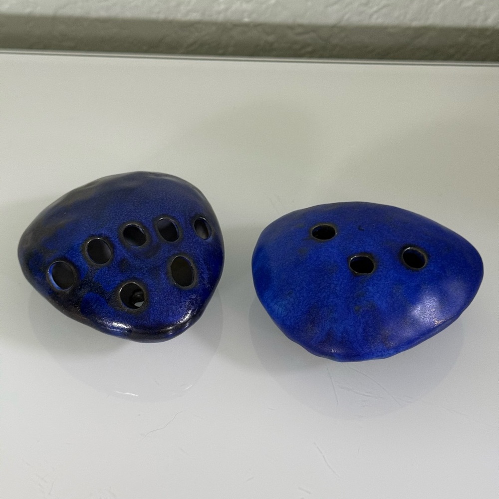 Vintage Artist Signed Studio Glazed
Set of Ceramic Art Pottery Flower vase
